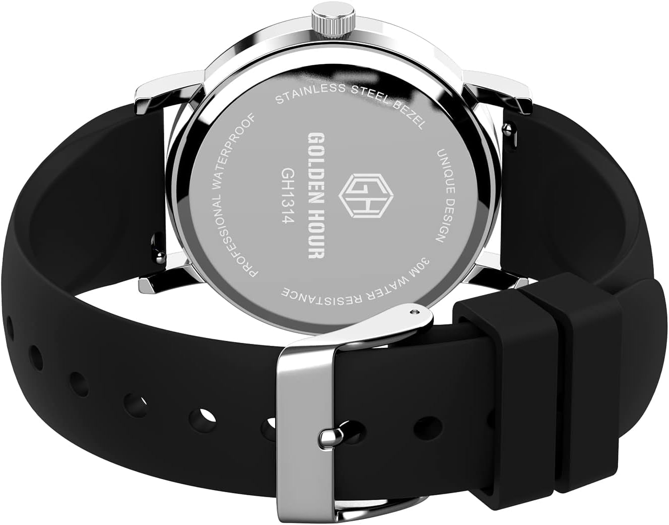Black Silicone Band Minimalist Watch