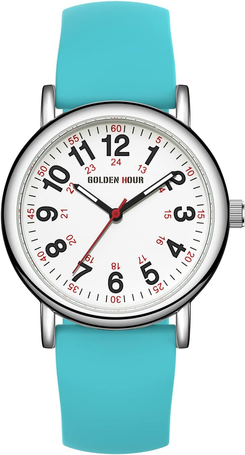 Light Blue Silicone Strap Minimalist Watch