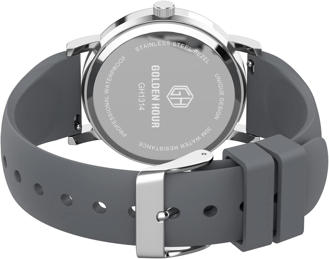 Gray Silicone Strap Minimalist Watch