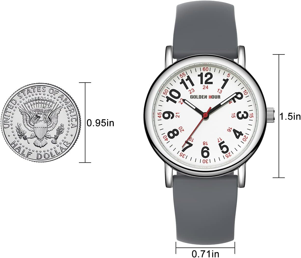 Gray Silicone Strap Minimalist Watch