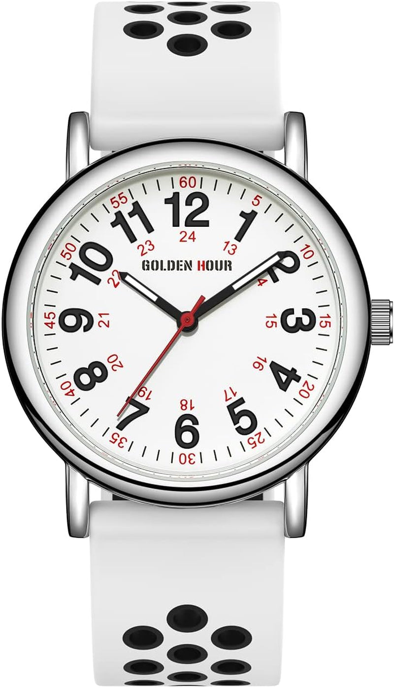 White Sport Silicone Strap Minimalist Watch