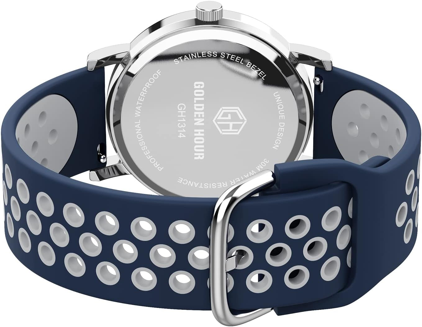 Dark Blue Sport Silicone Strap Minimalist Watch