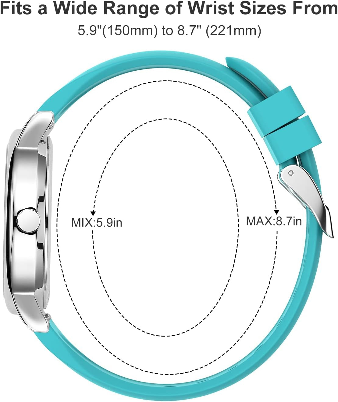 Light Blue Silicone Strap Minimalist Watch