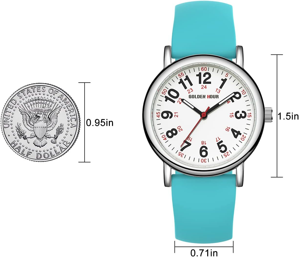 Light Blue Silicone Strap Minimalist Watch