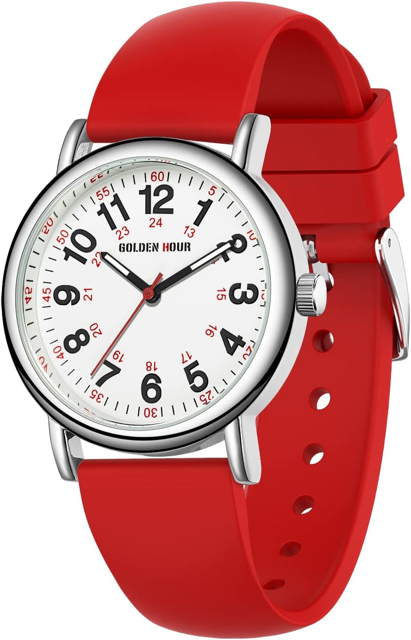 Red Silicone Strap Minimalist Watch
