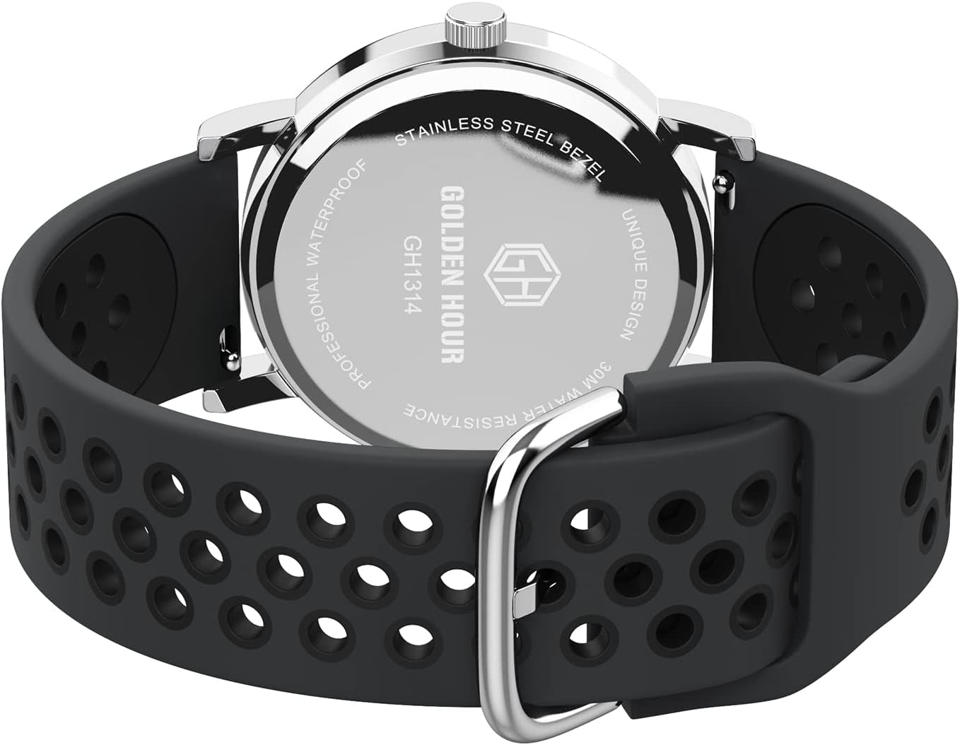 Dark Grey Sport Silicone Strap Minimalist Watch