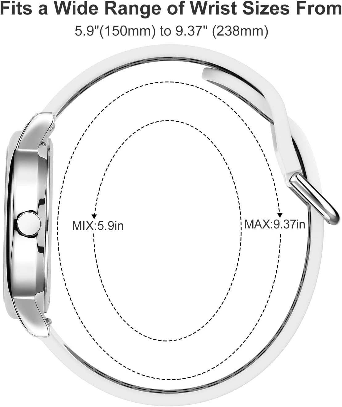 White Sport Silicone Strap Minimalist Watch