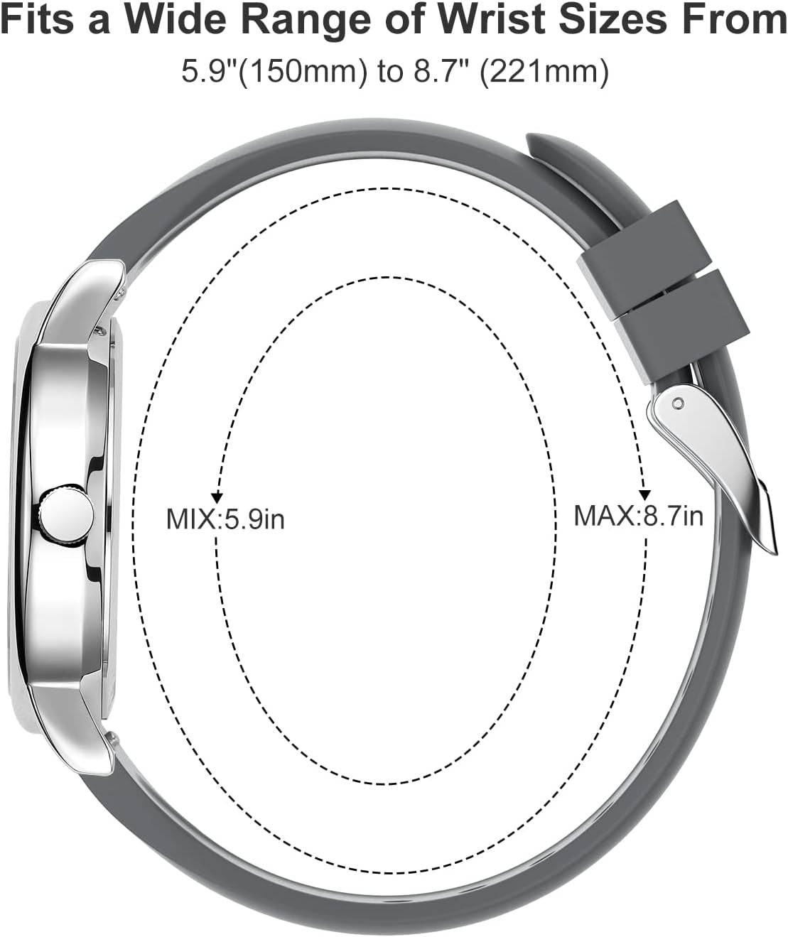 Gray Silicone Strap Minimalist Watch