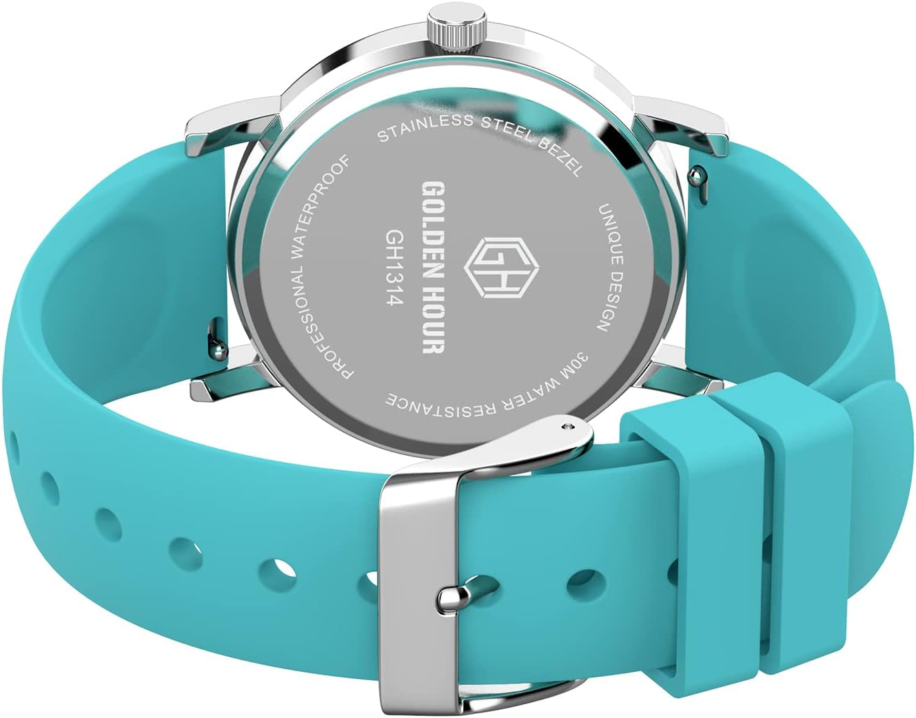 Light Blue Silicone Strap Minimalist Watch