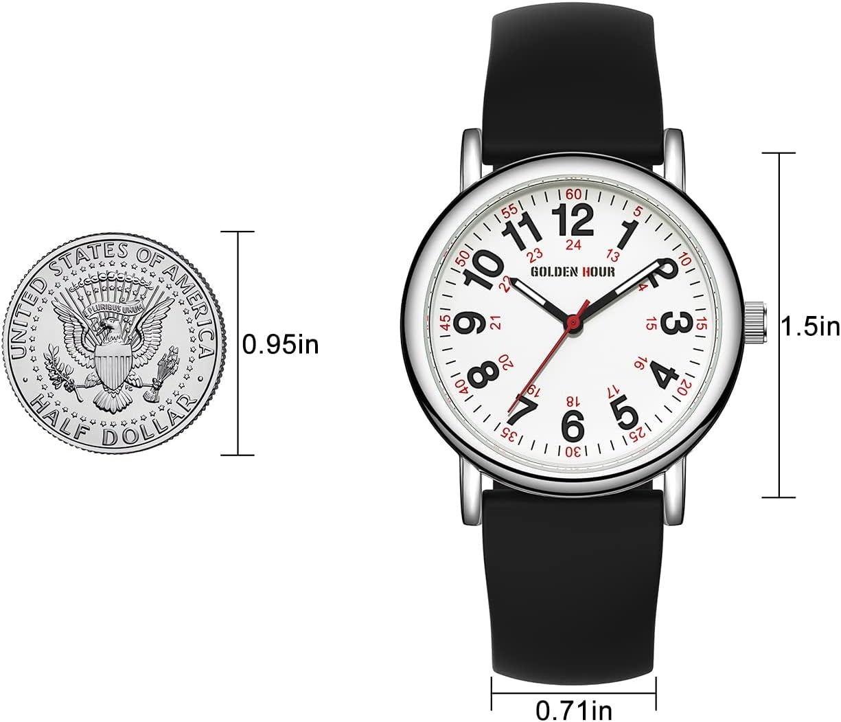 Black Silicone Band Minimalist Watch