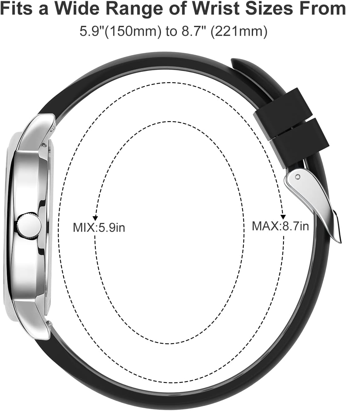 Black Silicone Band Minimalist Watch