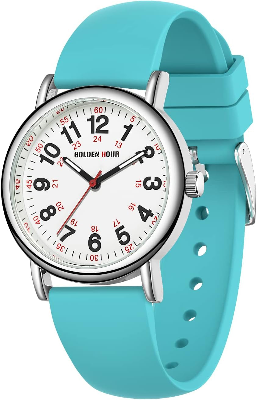 Light Blue Silicone Strap Minimalist Watch