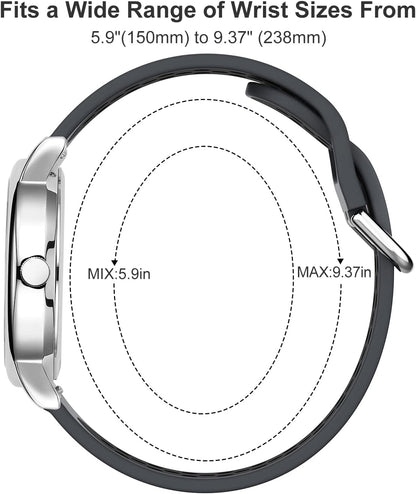 Dark Grey Sport Silicone Strap Minimalist Watch
