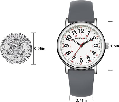  Gray Silicone Strap Minimalist Watch