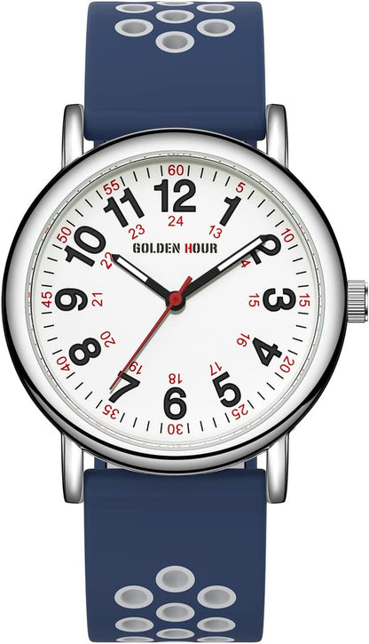 Dark Blue Sport Silicone Strap Minimalist Watch