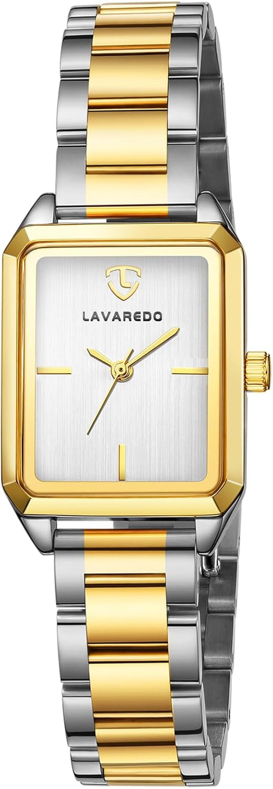 Gold and Silver Square Luxury Watch