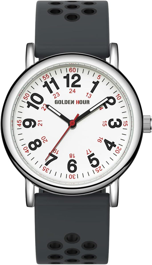 Dark Grey Sport Silicone Strap Minimalist Watch