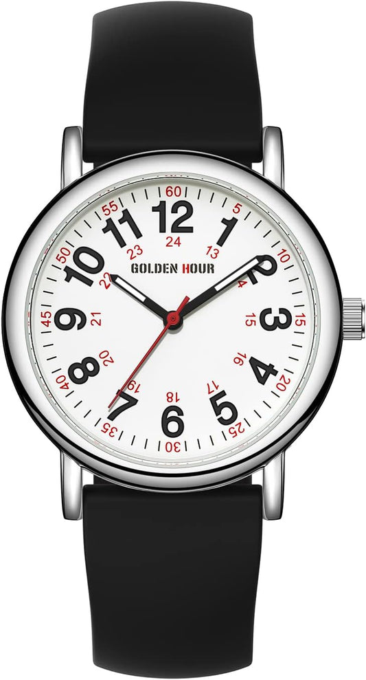 Black Silicone Band Minimalist Watch
