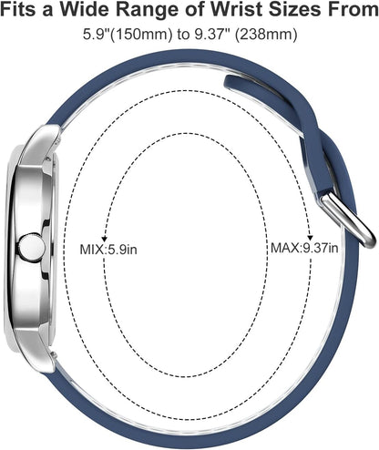 Dark Blue Sport Silicone Strap Minimalist Watch